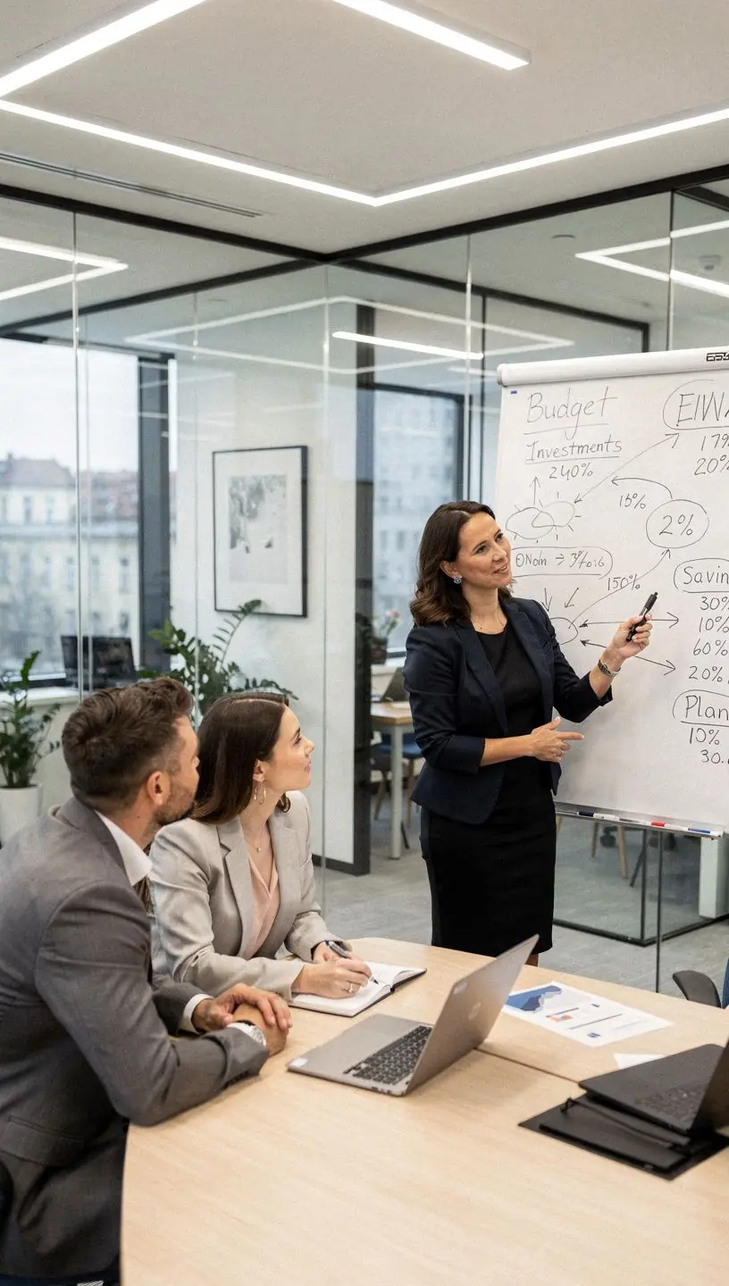 Wizualizacja wykresu przedstawiającego optymalizację wydatków domowych i oszczędności.